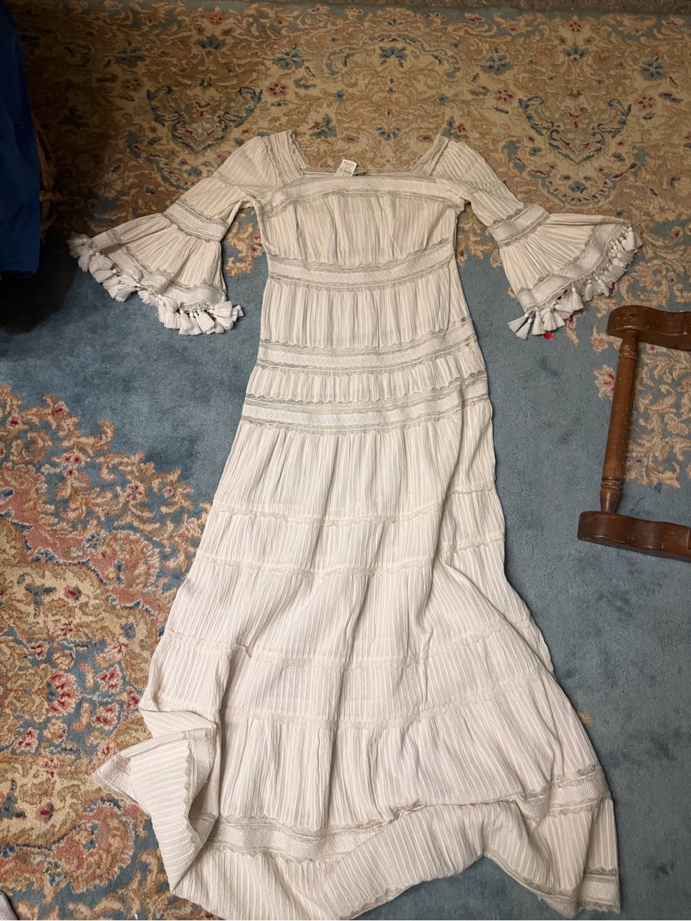 Talitha Neiman Marcus Ivory Lace Boho Maxi Dress – Size Small – NWT